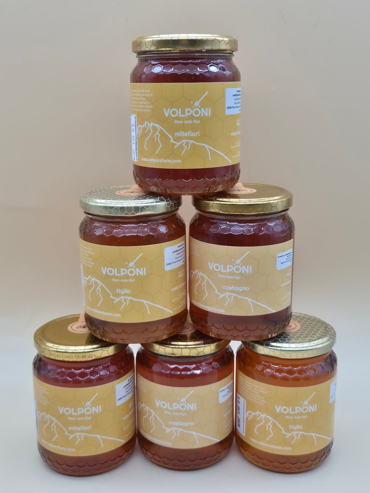 Family Pack i tre mieli delle Alpi 6 vasetti da 500g SPEDIZIONE GRATUITA IN TUTTA ITALIA