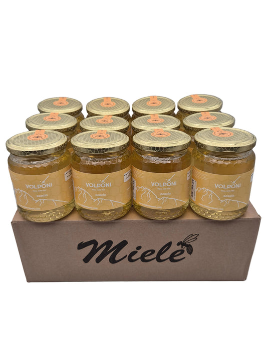 Confezione 12 vasetti 500g miele di Acacia SPEDIZIONE GRATUITA IN TUTTA ITALIA