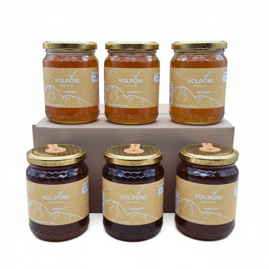 Family Pack miele di Castagno 6 vasetti da 500g SPEDIZIONE GRATUITA IN TUTTA ITALIA